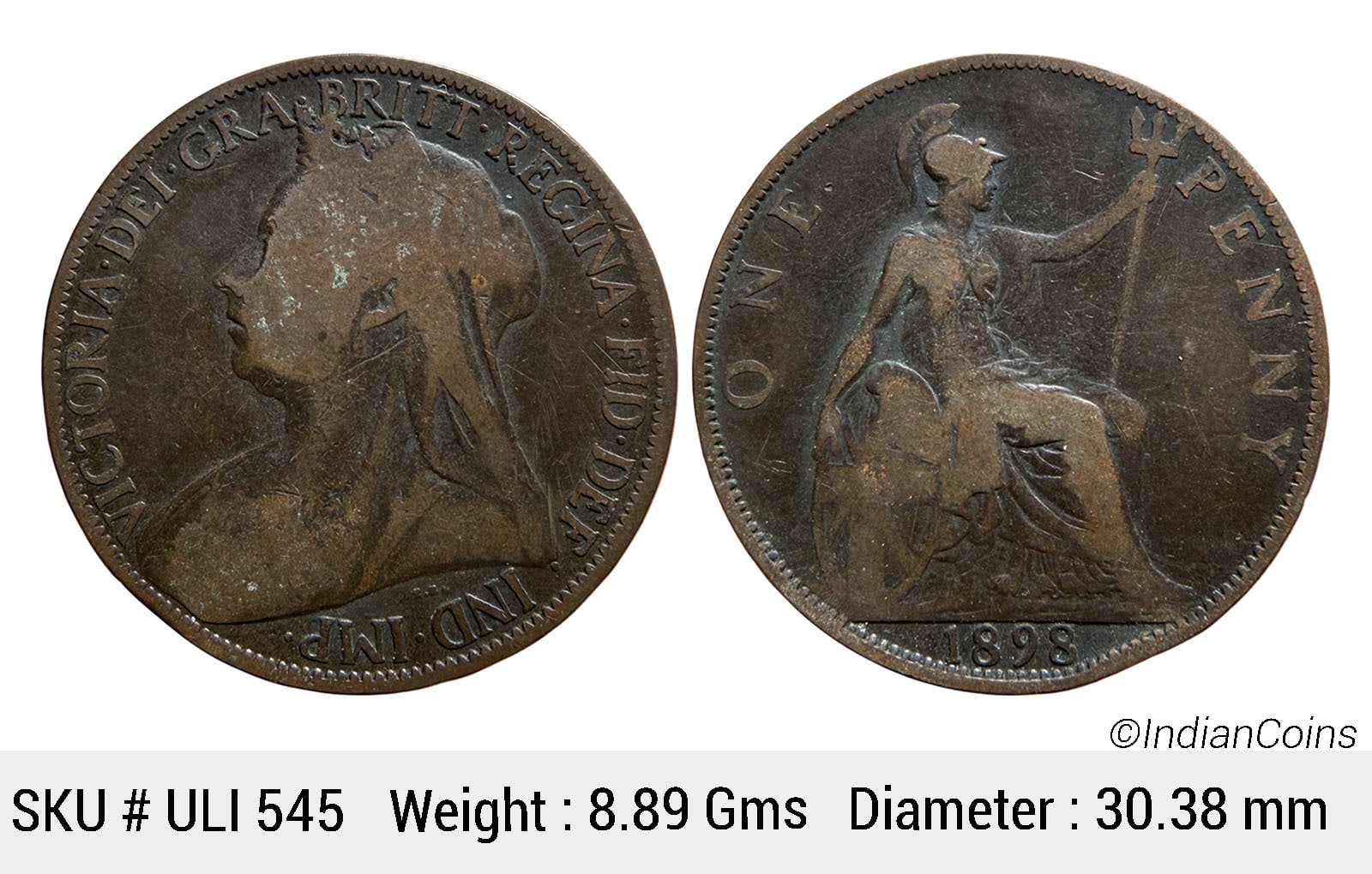 United Kingdom Victoria 1898 AD Bronze 1 Penny ULI 545