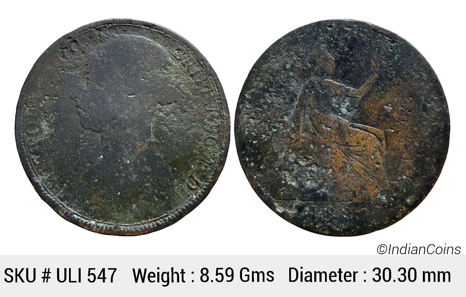 United Kingdom Victoria 1892 AD Bronze 1 Penny ULI 547