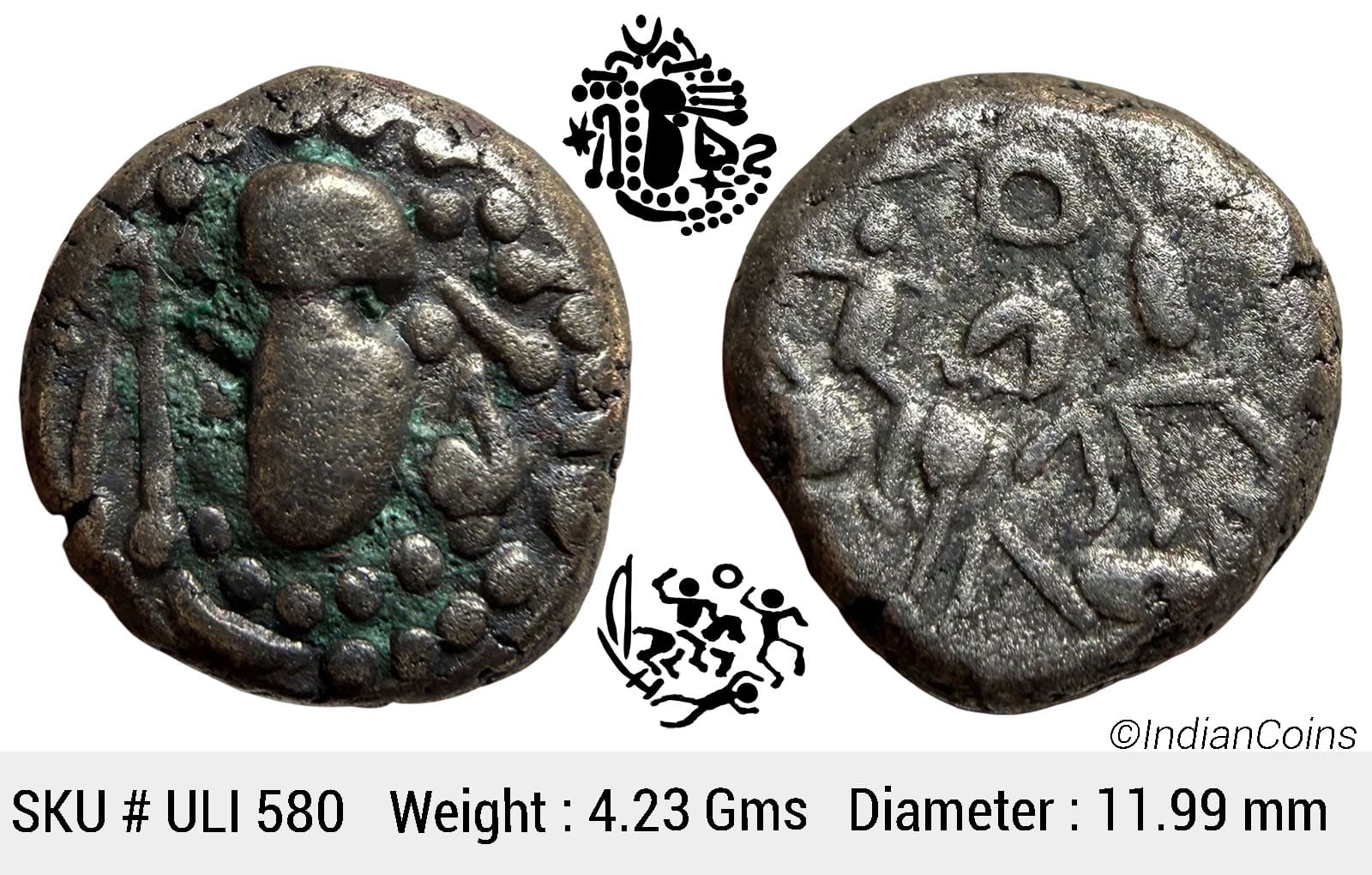 Paramaras of Malwa Gadhiyya paisa Debased Silver (Billon) Dramma ULI 580