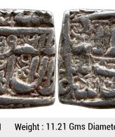 Mughal Akbar Dar-us-Sultanat Ahmadabad Mint by style Silver Square Rupee GP 901